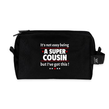Pas facile d’être un super cousin - Trousse de toilette en tissu recyclé - noir - Devant
