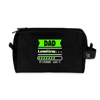 Gift Father's Day – Dad Charges... - Recycled Toiletry Zip Bag - black - Front