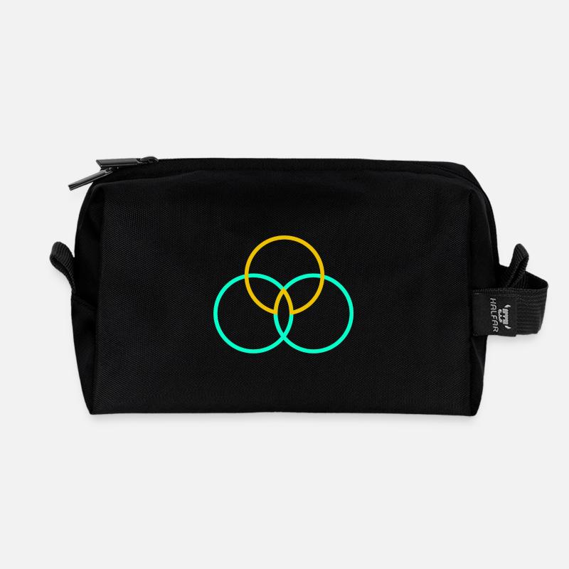 Abstrakter Trikolore-Venn-Kreis - Recycelte Kulturtasche - Schwarz