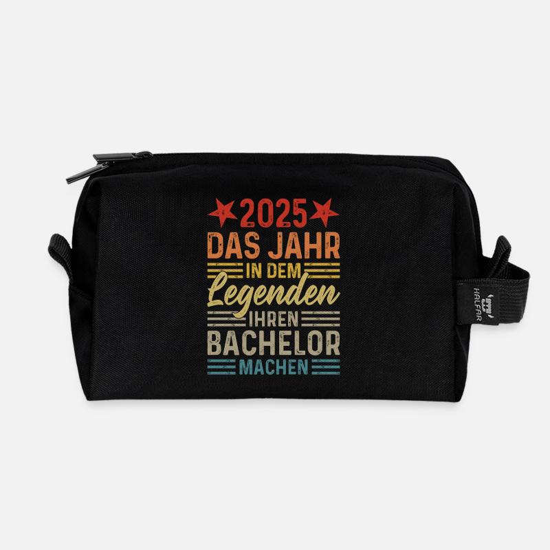 2025 - Jahr in dem Legenden ihren Bachelor machen - Recycelte Kulturtasche - Schwarz