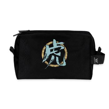 Tiger (Chinesisches Schriftzeichen) Tierkreis - Recycelte Kulturtasche - Schwarz - Vorne