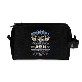 Original 2009 Vintage Born Birthday Gift - Recycled Toiletry Zip Bag - black - Front