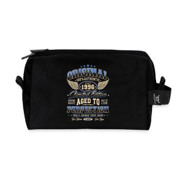 Original 1996 Vintage Born Birthday Gift - Recycled Toiletry Zip Bag - black - Front