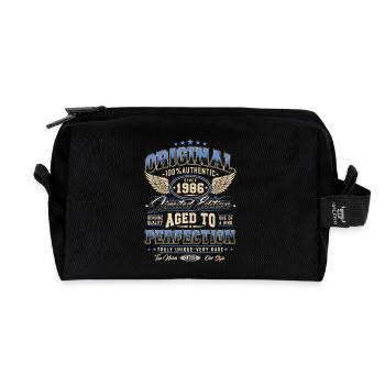Original 1986 Vintage Born Cadeau d’anniversaire - Trousse de toilette en tissu recyclé - noir - Devant