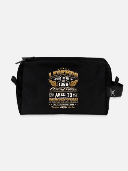 1986 Jahrgang geboren Legenden Geburtstag Geschenk - Recycelte Kulturtasche - Schwarz