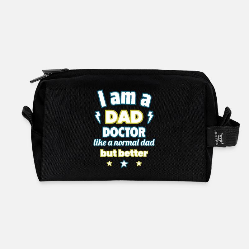 Ich bin ein Papa Arzt, wie ein normaler Papa - Recycelte Kulturtasche - Schwarz