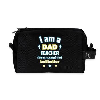 Ich bin ein Papa Lehrer,geschenk vatertag - Recycelte Kulturtasche - Schwarz - Vorne