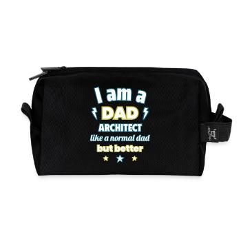 Papa Architekt, geschenk vatertag,weihnachten - Recycelte Kulturtasche - Schwarz - Vorne
