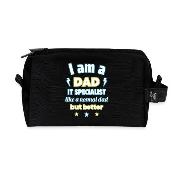 Papa Informatiker,geschenk vatertag,weihnachten - Recycelte Kulturtasche - Schwarz - Vorne