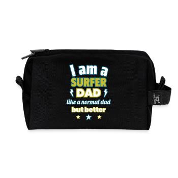 Dad SURFER, Father's Day Gift, Surfing,Sports - Recycled Toiletry Zip Bag - black - Front