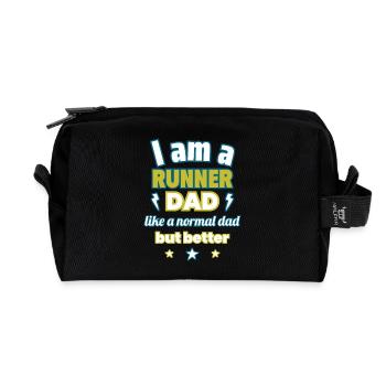 Papa LÄUFER, Vatertagsgeschenk,Laufen,Sport - Recycelte Kulturtasche - Schwarz - Vorne