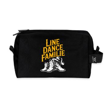 Linedance Familie Papa Mama Kinder - Recycelte Kulturtasche - Schwarz - Vorne