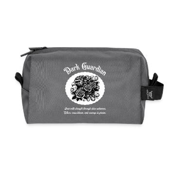 Adler mit Rosen Tattoo Art Schwarz-Weiß Design - Recycelte Kulturtasche - Anthrazit - Vorne