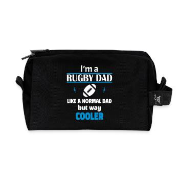 Ich bin ein Rugby Papa - Recycelte Kulturtasche - Schwarz - Vorne