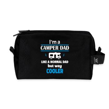 Je suis papa campeur - Trousse de toilette en tissu recyclé - noir - Devant