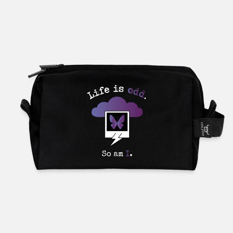Life is odd. So am I. - Recycled Toiletry Zip Bag - black
