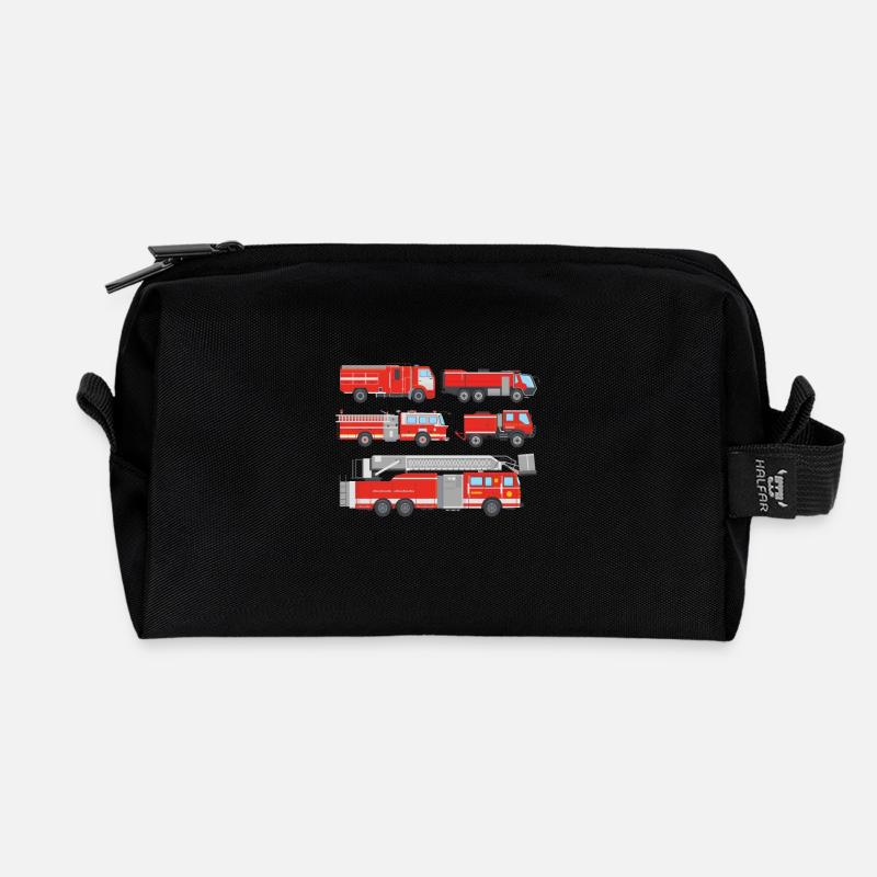 Kinder Feuerwehr Feuerwehrautos - Recycelte Kulturtasche - Schwarz