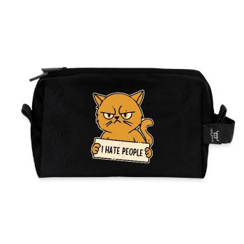 Ich hasse Menschen Asoziale Katze - Recycelte Kulturtasche - Schwarz - Vorne