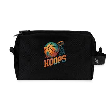 Hoops Basketball Sport Geschenkidee BBall - Recycelte Kulturtasche - Schwarz - Vorne