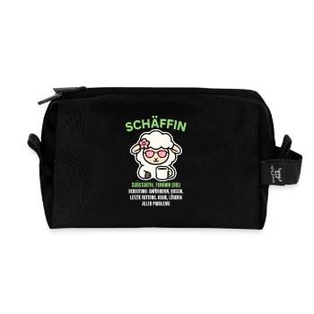 Schaf Spruch Schäffin Lustig Geschenkidee Schafe - Recycelte Kulturtasche - Schwarz - Vorne