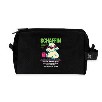 Schaf Spruch Schäffin Lustig Geschenkidee Schafe - Recycelte Kulturtasche - Schwarz - Vorne