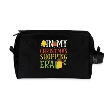 Christmas Saying In My Christmas Shopping Era - Recycled Toiletry Zip Bag - black - Front