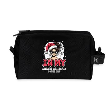 Noël de Weihnachten à l’époque des chansons de Noël chantantes - Trousse de toilette en tissu recyclé - noir - Devant