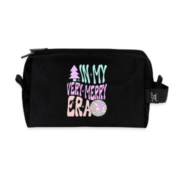 Weihnachten Xmas Spruch In My Very Merry Era - Recycelte Kulturtasche - Schwarz - Vorne
