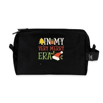 Weihnachten Xmas Spruch In My Very Merry Era - Recycelte Kulturtasche - Schwarz - Vorne