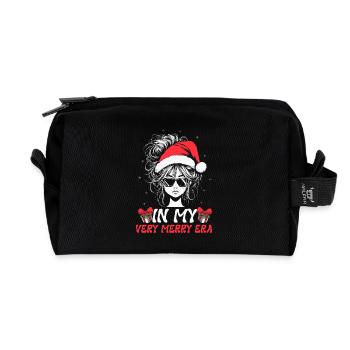 Weihnachten Xmas Spruch In My Very Merry Era - Recycelte Kulturtasche - Schwarz - Vorne