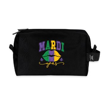 Mardi Gras Lippen - Recycelte Kulturtasche - Schwarz - Vorne