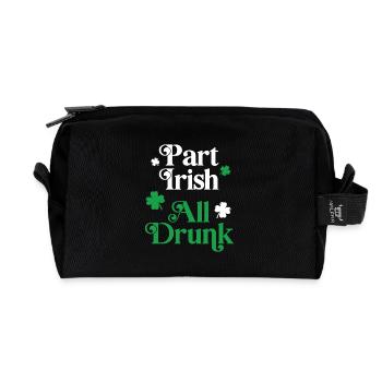 Part Irish All Drunk - Recycled Toiletry Zip Bag - black - Front