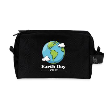 Tag der Erde 22. April - Recycelte Kulturtasche - Schwarz - Vorne