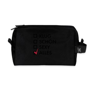 sexy - Recycelte Kulturtasche - Schwarz - Vorne