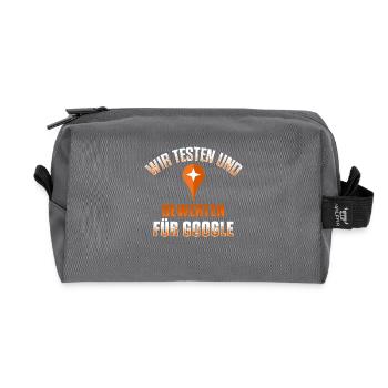 google local guide shirt - Recycelte Kulturtasche - Anthrazit - Vorne
