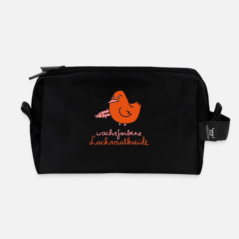 Lachsmalkreide - Recycelte Kulturtasche - Schwarz