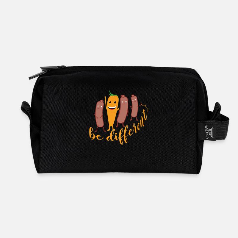 Karotte be different - Recycelte Kulturtasche - Schwarz