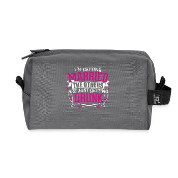 JGA - IM mariez BRIDE - Trousse de toilette en tissu recyclé - anthracite - Devant