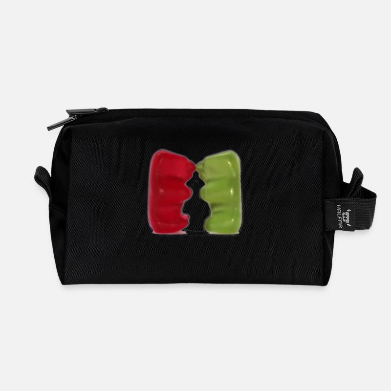 Gummibärchen Kuss - Recycelte Kulturtasche - Schwarz
