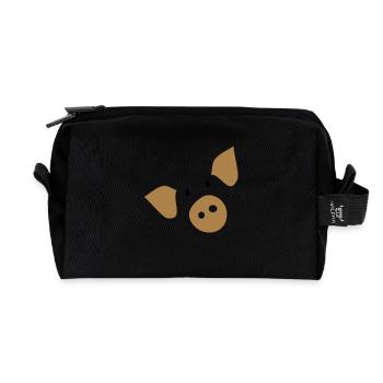 piggy_face_farm Tier - Recycelte Kulturtasche - Schwarz - Vorne