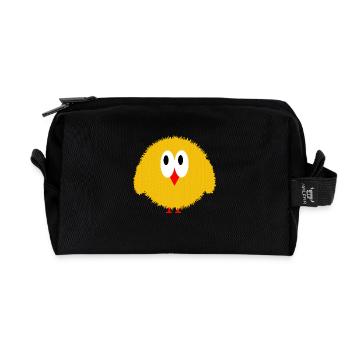 small chick - Recycled Toiletry Zip Bag - black - Front