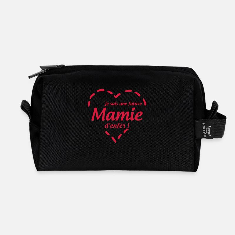 Je suis une Future Mamie d'enfer ! - Trousse de toilette en tissu recyclé - noir