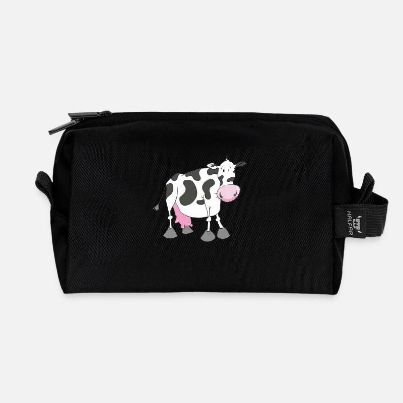 cow - Recycled Toiletry Zip Bag - black