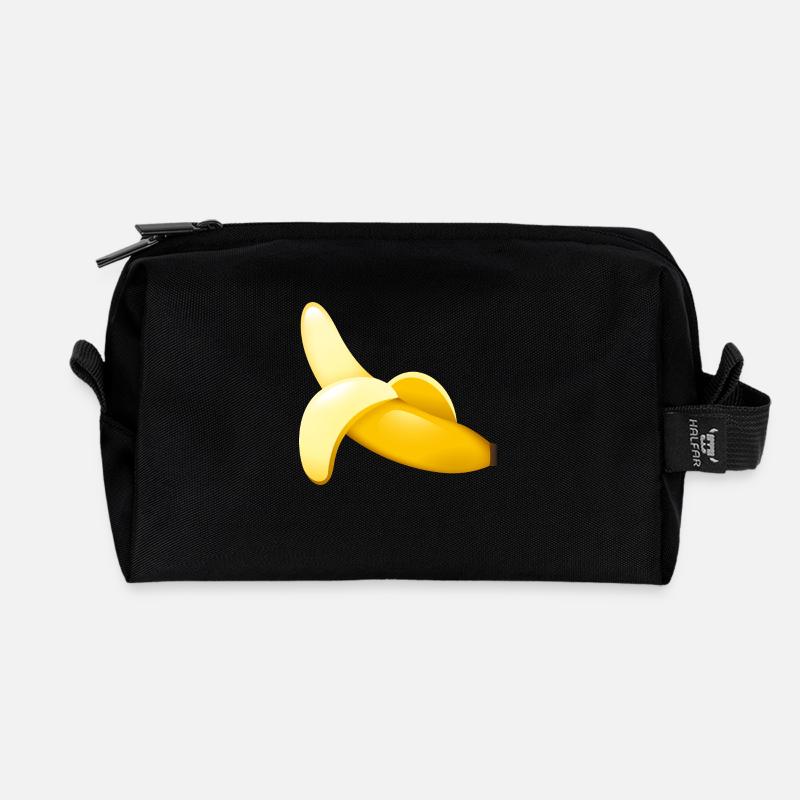 Smiley Banana - Recycelte Kulturtasche - Schwarz