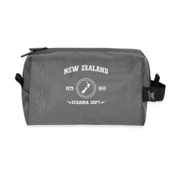 New Zealand map - Trousse de toilette en tissu recyclé - anthracite - Devant