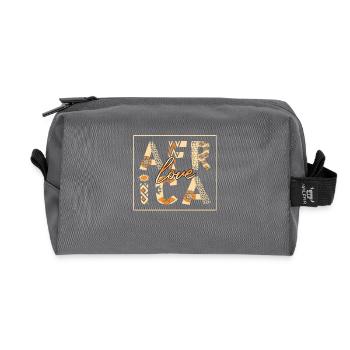 Love Africa - Afrique - Motif & style africain - Trousse de toilette en tissu recyclé - anthracite - Devant