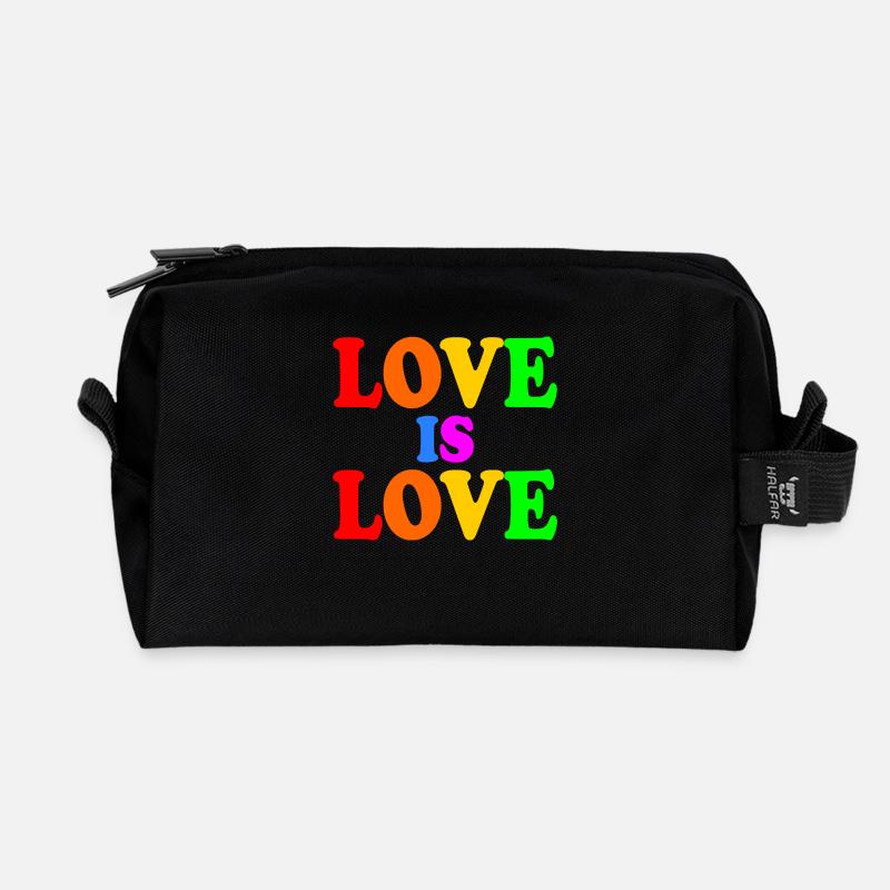 Love is love - Recycelte Kulturtasche - Schwarz