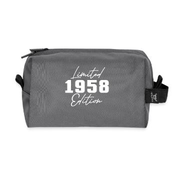 65th Birthday Men Women Anniversary 65 Years Old - Recycled Toiletry Zip Bag - anthracite - Front