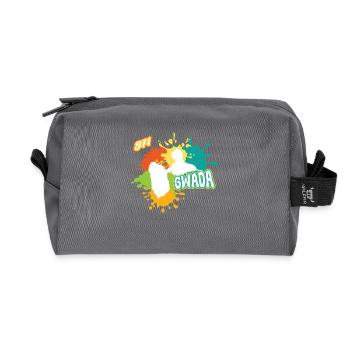 Belle idee cadeau carte de la guadeloupe 971 gwada - Trousse de toilette en tissu recyclé - anthracite - Devant
