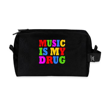 music is my drug - Recycled Toiletry Zip Bag - black - Front